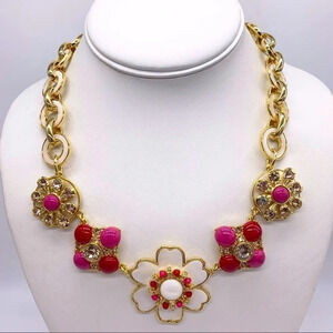 Talbots Flower Link Gold Necklace